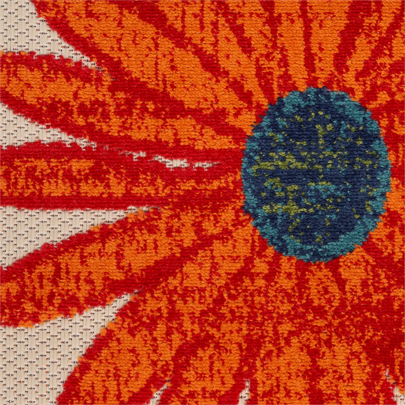 Pemberly Row 10' x 14' Ivory Multicolor Fabric Outdoor Area Rug (10' x 14')