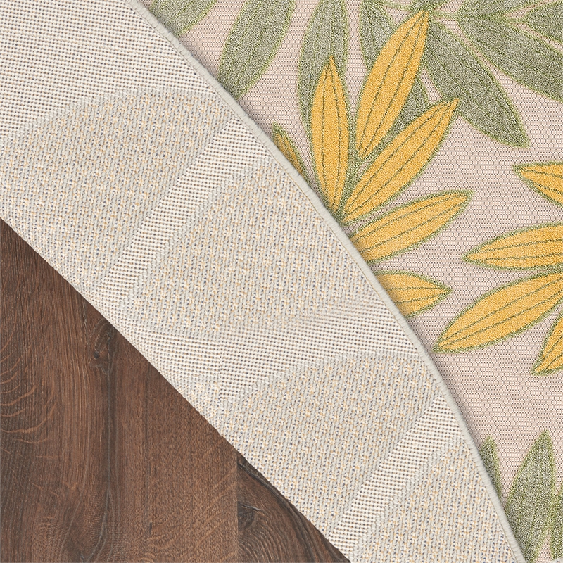 Pemberly Row 8' x Round Green Multicolor Fabric Outdoor Area Rug (8' Round)