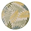 Pemberly Row 8' x Round Green Multicolor Fabric Outdoor Area Rug (8' Round)
