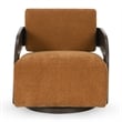 Pemberly Row 360-Degree Swivel Fabric Upholstery Accent Chair in Amber