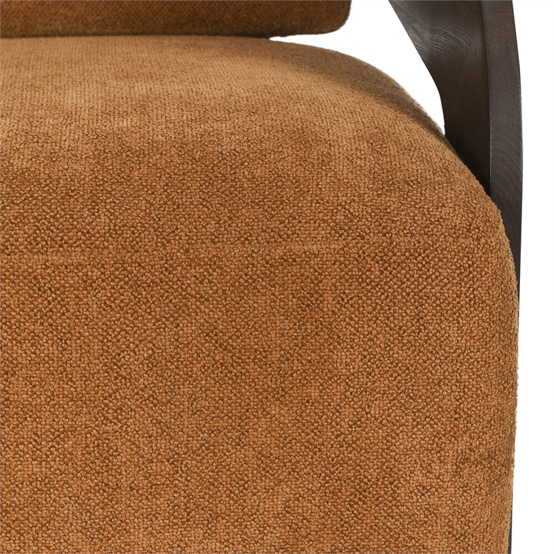 Pemberly Row 360-Degree Swivel Fabric Upholstery Accent Chair in Amber