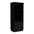 Pemberly Row Modern / Contemporary Bar Cabinet Black Engineered Wood