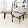Pemberly Row Modern Solid Wood Dining Chair in Light Gray Fabric (Set Of 2)