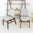 Pemberly Row Modern Solid Wood Dining Chair in Light Gray Fabric (Set Of 2)