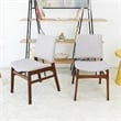Pemberly Row Modern Solid Wood Dining Chair in Light Gray Fabric (Set Of 2)