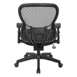 Pemberly Row Deluxe Back with Memory Foam Mesh Seat Chair in Black Fabric