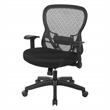 Pemberly Row Deluxe Back with Memory Foam Mesh Seat Chair in Black Fabric