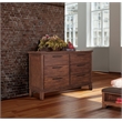 Pemberly Row Contemporary 6-Drawer Solid Wood Dresser in Chestnut