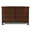 Pemberly Row Contemporary 6-Drawer Solid Wood Dresser in Chestnut