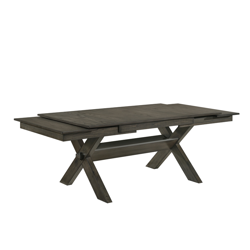 Pemberly Row Solid Wood Rectangle Dining Table in Rustic Brown