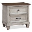 Pemberly Row 2-Drawer Solid Wood Nightstand in Vintage Cream