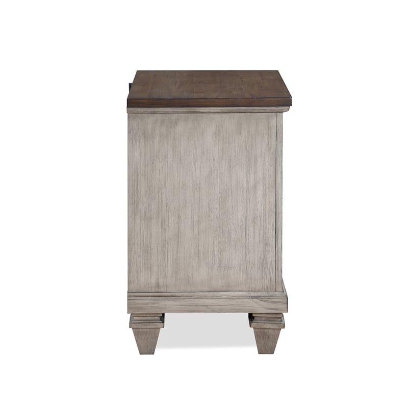 Pemberly Row 2-Drawer Solid Wood Nightstand in Vintage Cream