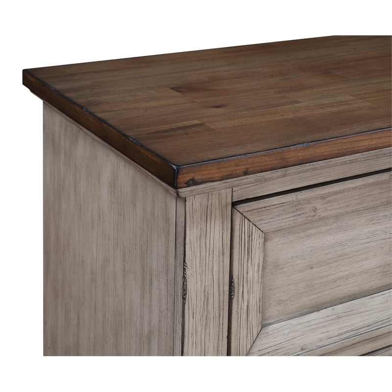 Pemberly Row 2-Drawer Solid Wood Nightstand in Vintage Cream
