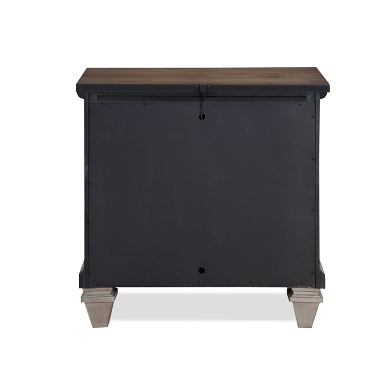 Pemberly Row 2-Drawer Solid Wood Nightstand in Vintage Cream