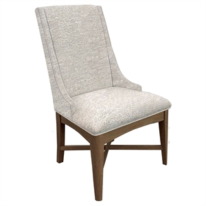 Pemberly Row 20&quot Wood/Fabric Dining Chair in Gray/Natural (Set of 2)