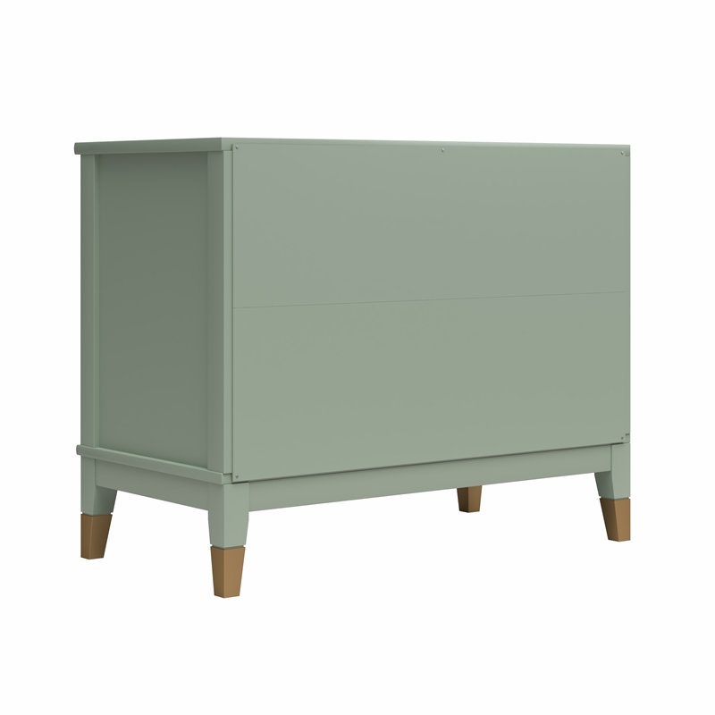 Pemberly Row Modern / Contemporary Wide Nightstand in Pale Green