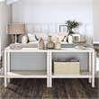 Pemberly Row Wrap-Around Sofa Accent Tables Bundle of Two in White Oak