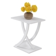 Pemberly Row Criss-Cross Chairside End Table in White Wood Finish