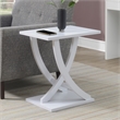 Pemberly Row Criss-Cross Chairside End Table in White Wood Finish
