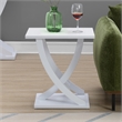 Pemberly Row Criss-Cross Chairside End Table in White Wood Finish