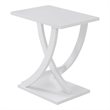 Pemberly Row Criss-Cross Chairside End Table in White Wood Finish