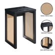 Pemberly Row Weave End Table in Black Wood Finish with Beige Sides
