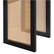 Pemberly Row Weave End Table in Black Wood Finish with Beige Sides