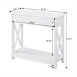 Pemberly Row One-Drawer Entryway Hall Table with Shelf in White Wood Finish