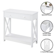 Pemberly Row One-Drawer Entryway Hall Table with Shelf in White Wood Finish