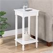 Pemberly Row Modern End Table with Shelf in White Wood Finish