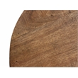 Pemberly Row Wood Round Accent Stool With Circle Base - Natural Brown Finish