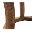 Pemberly Row Wood Round Accent Stool With Circle Base - Natural Brown Finish