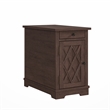 Pemberly Row Classic Charging End Table with USB Ports & Storage - Brown