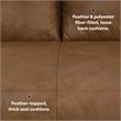 Pemberly Row Mid-Century Left Sectional 102 inch Wide in Caramel Brown Leather