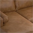 Pemberly Row Mid-Century Left Sectional 102 inch Wide in Caramel Brown Leather