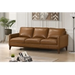 Pemberly Row Modern Leather Upholstered 3-Seater Sofa in Caramel