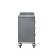 Pemberly Row Contemporary Solid Wood 7-Drawers Vanity in Silver
