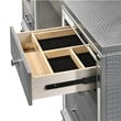 Pemberly Row Contemporary Solid Wood 7-Drawers Vanity in Silver