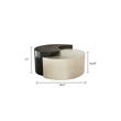 Pemberly Row Ying Yang Coffee Table Made with Iron Sheet Frame in Black & Silver
