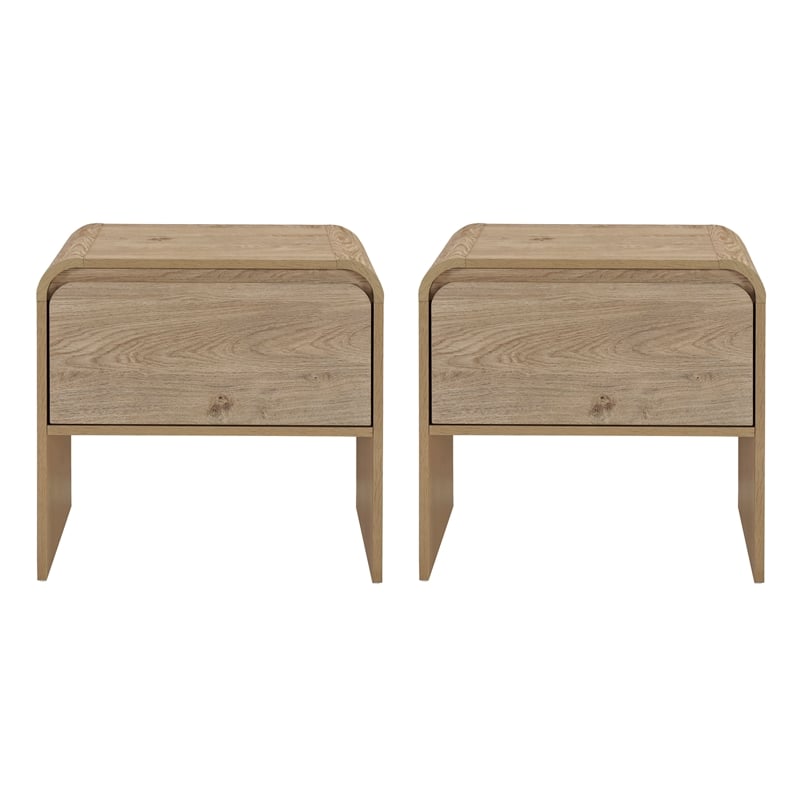 Pemberly Row Contemporary Wood End Tables in Natural (Set of 2)