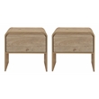 Pemberly Row Contemporary Wood End Tables in Natural (Set of 2)