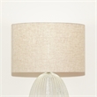 Pemberly Row Radiant Glow Ribbed Glass & Metal Brass Table Lamp