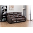 Pemberly Row Two Tone Faux Leather Livingroom Reclining Sofa In Brown