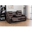 Pemberly Row Two Tone Faux Leather Livingroom Reclining Sofa In Brown
