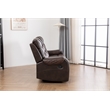 Pemberly Row Two Tone Faux Leather Livingroom Reclining Sofa In Brown