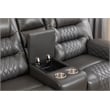 Pemberly Row Two Tone Faux Leather Livingroom Reclining Loveseat In Gray