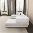 Pemberly Row Mid-Century Modern U-Shape Ivory Velvet Corner Sectional Sofa