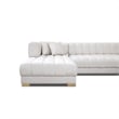 Pemberly Row Mid-Century Modern U-Shape Ivory Velvet Corner Sectional Sofa