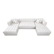 Pemberly Row Mid-Century Modern U-Shape Ivory Velvet Corner Sectional Sofa