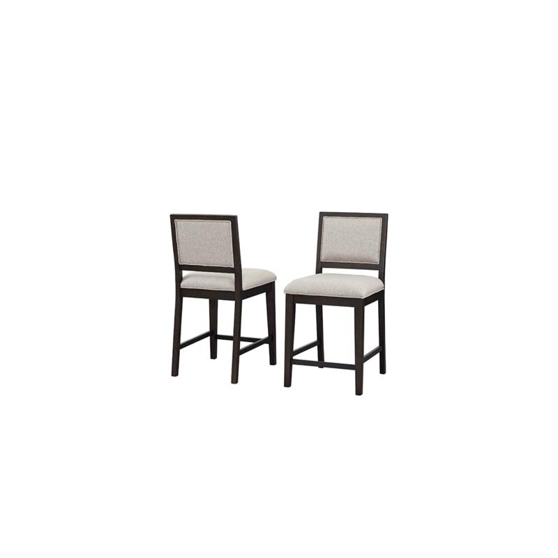 Pemberly Row Wood Counter Height Kitchen Dining Table and Four Chairs Black